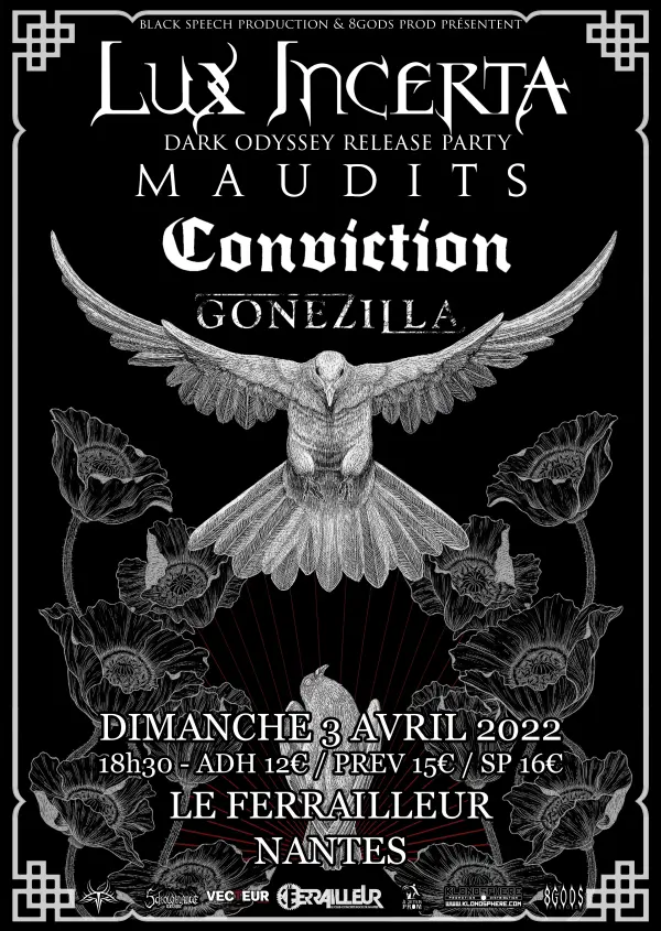 Lux Incerta Release Party-Maudits-Conviction-Gonezilla-Le Ferrailleur-03_04_2022