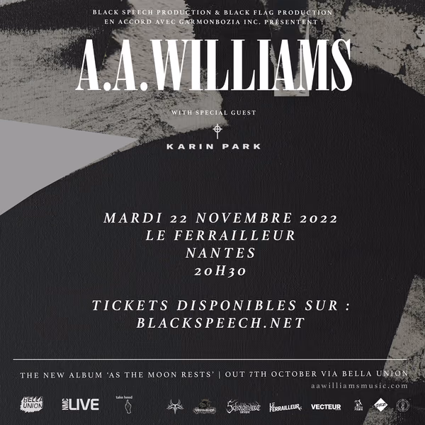 Affiche de l'événement A A Williams + Karin Park 