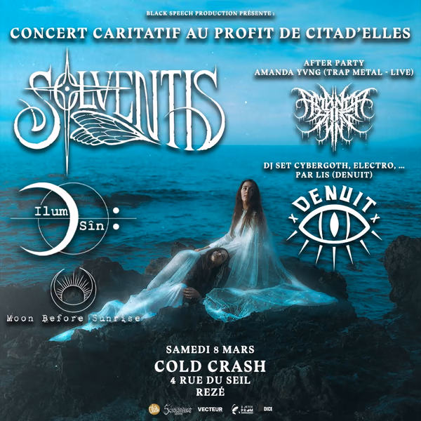 Affiche de l'événement Concert Caritatif Solventis + guests + DJ (Denuit)