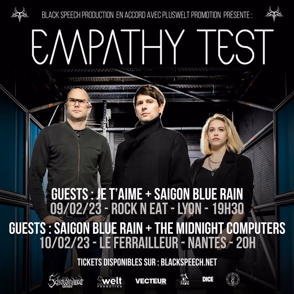 Affiche de l'événement Empathy Test + Saigon Blue Rain + The Midnight Computers