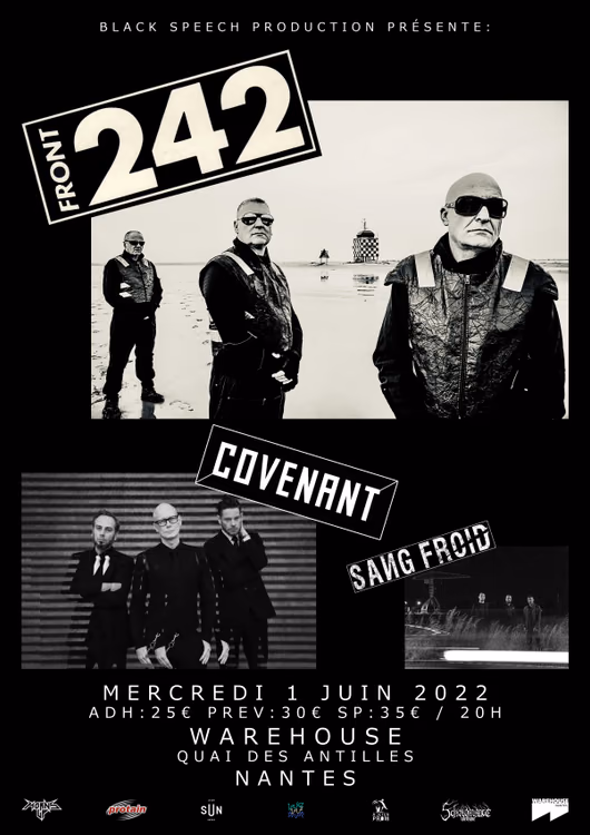 Affiche de l'événement Front 242 + Covenant + Sang Froid