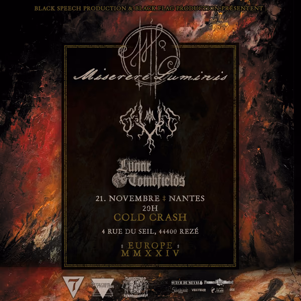 Affiche de l'événement Miserere Luminis + Givre + Lunar Tombfields