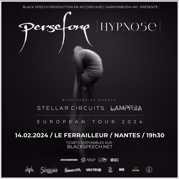 Affiche de l'événement Persefone + Hypno5e + Stellar Circuits + Lampr3a