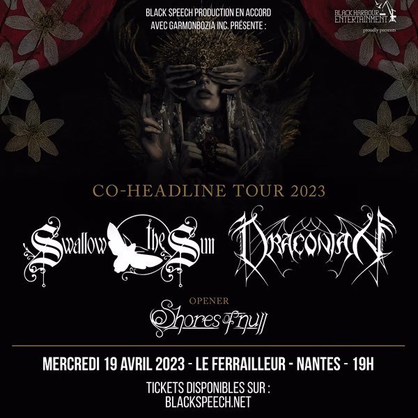Affiche de l'événement Swallow The Sun + Draconian + Shores Of Null